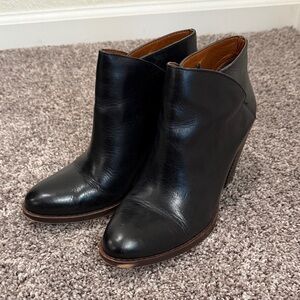 Women's Lucky Brand Black Leather Ankle Booties - Sleek High Heel